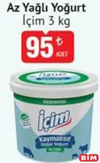 İÇİM AZ YAĞLI YOĞURT 3 KG